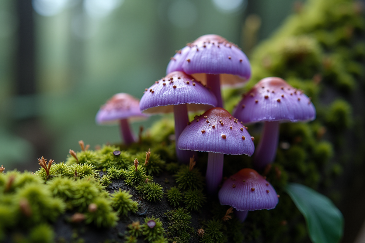 champignons violets